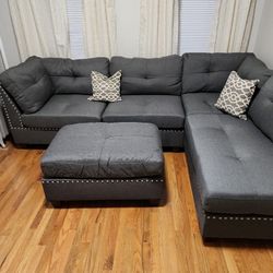 Sectional With Ottoman Available For Immediate Delivery 