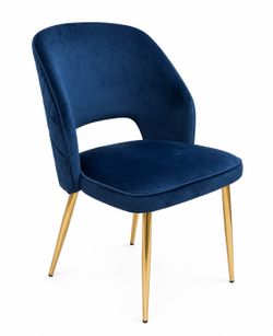 Velvet blue dining chairs 2 pc