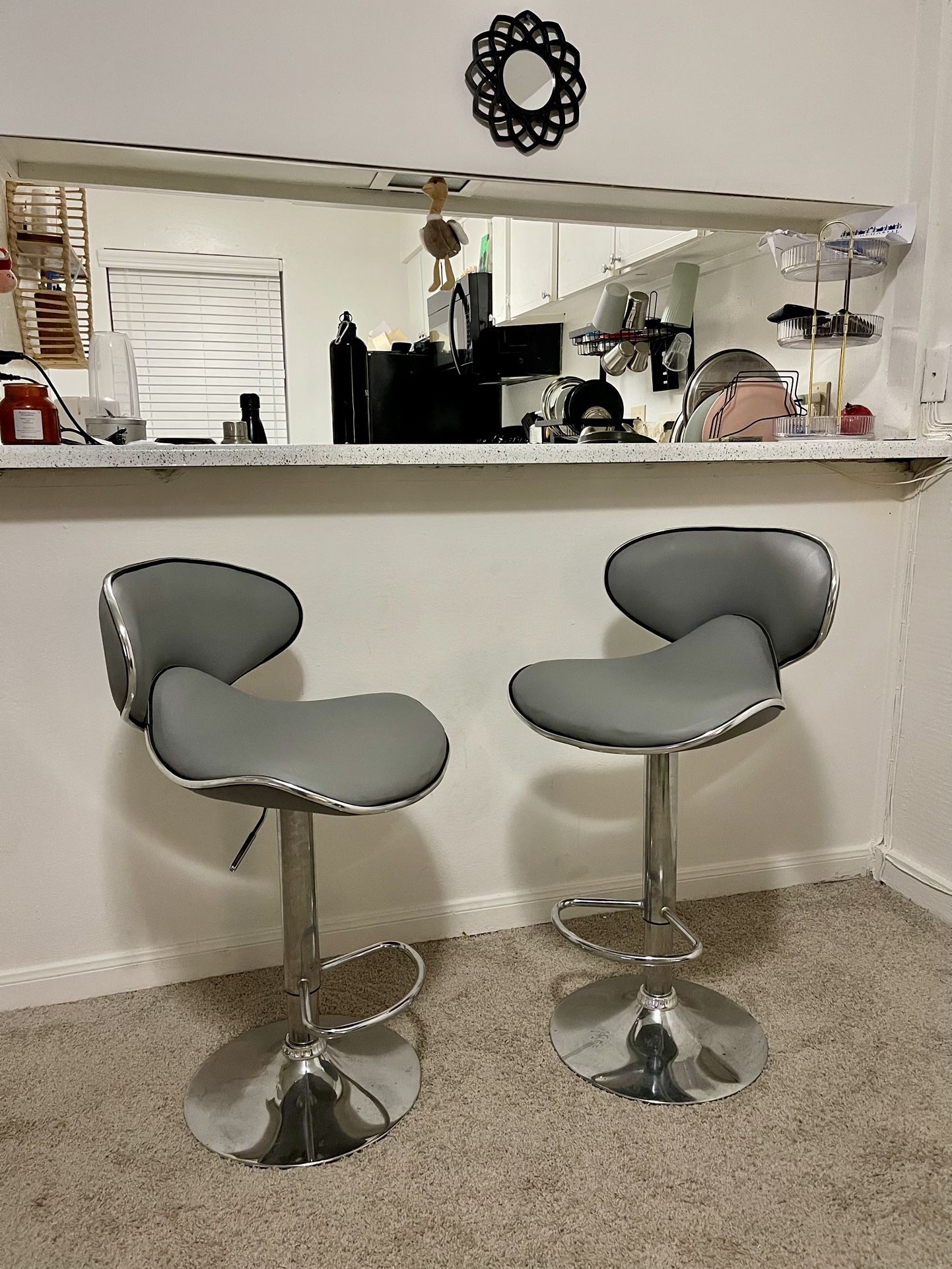 Bar Stools (2) Grey..