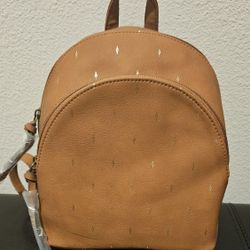 Cognac Back Pack Handbag Purse