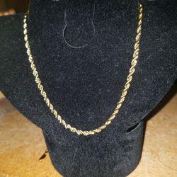 24 Inch Gold Plated Rope Chain 2mm