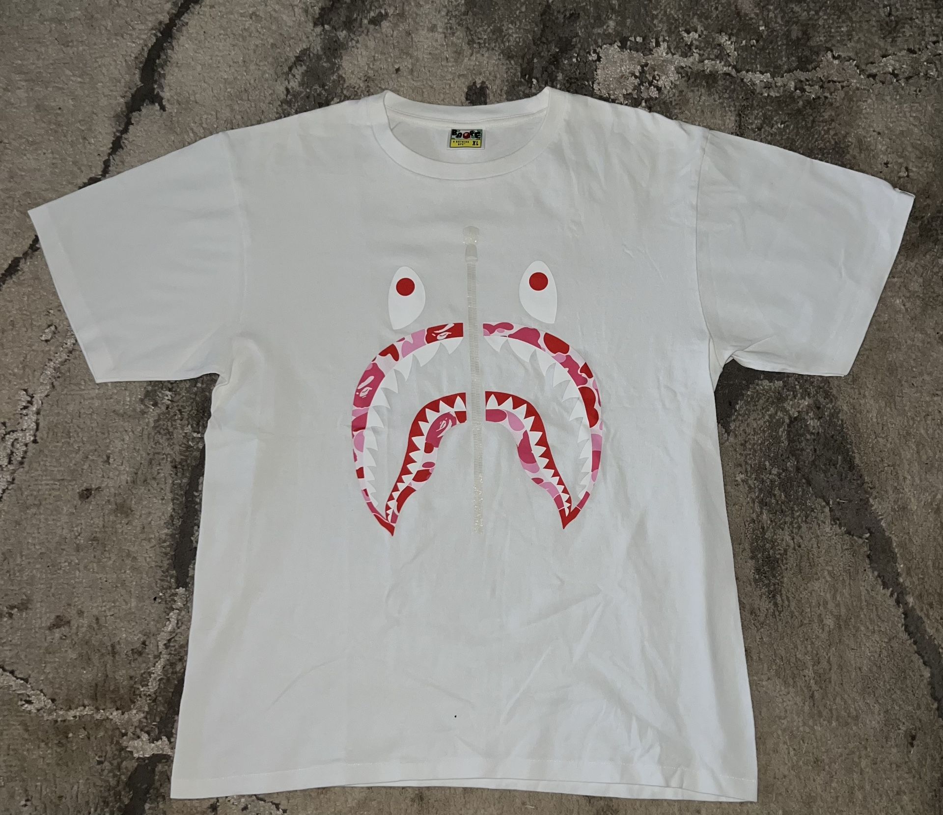 Bape Pink Camo Shark Face Tee 🍬