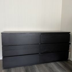 Modern 6-Drawer Dresser – Sleek Black Finish
