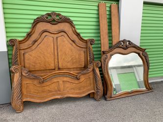 Bed frame and mirror