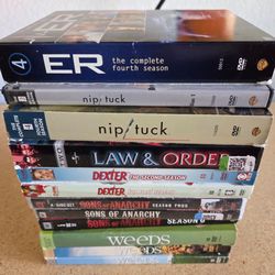 DVD seasons of Dexter Weeds SoA ER Nip Tuck