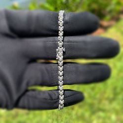 Jewelry 10k solid white gold natural Diamond 1.50CTW tennis bracelet 7.50” 3.60mm