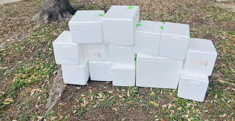COLLECTION OF 13  STYROFOAM HEAVY DUTY COOLERS / ICE CHESTS W ICE PACKS AVAILABLE! 