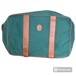 Vintage Polo Ralph Lauren Green Canvas Brown Messenger Bag