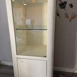 White Wood Curio Display Cabinet 