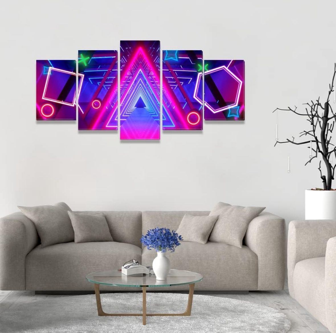 Abstract wall art Pink Blue