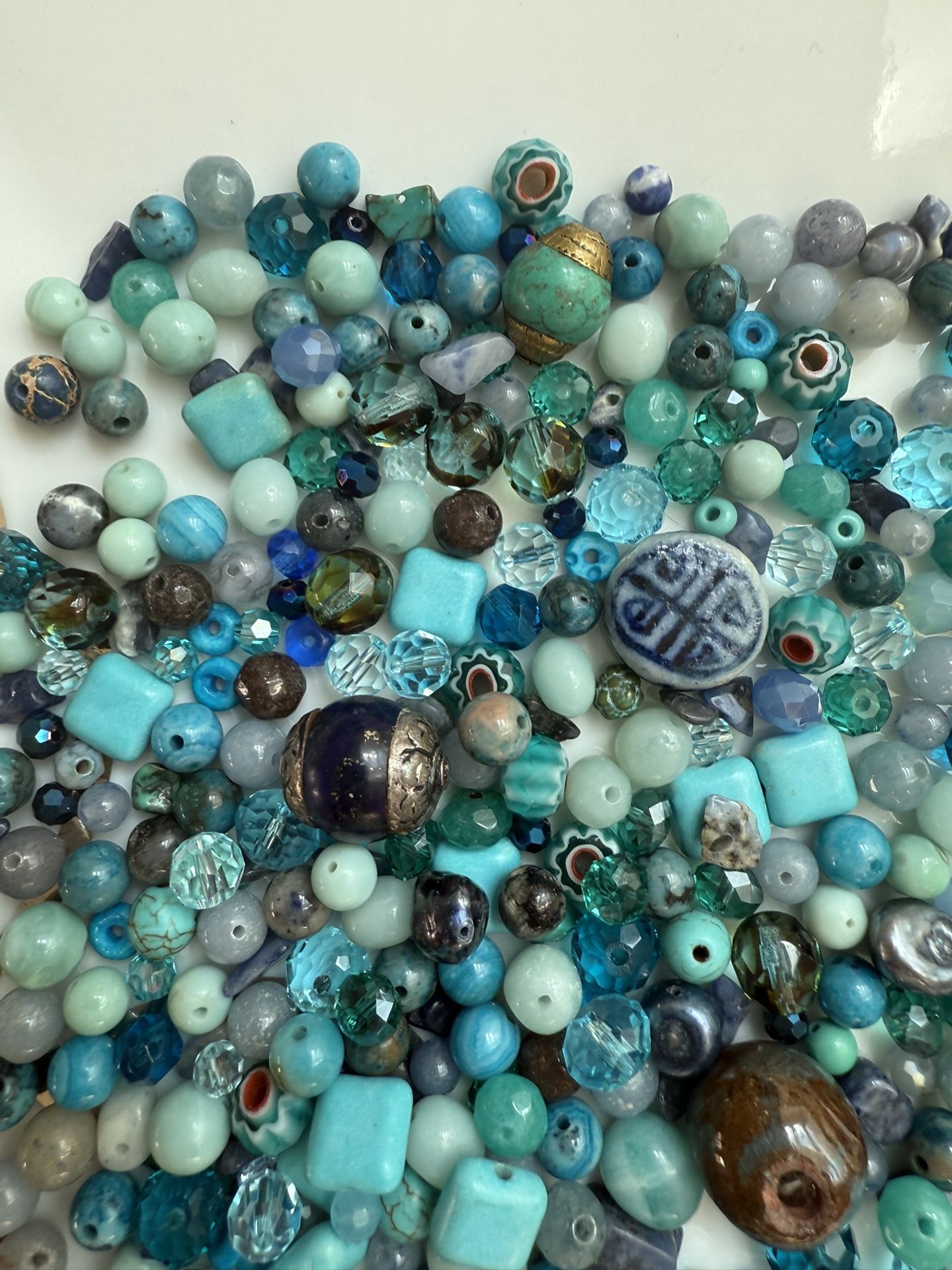 400 Of Variety Of Blue Beads