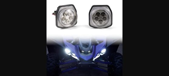 AUPOWER Black LED Headlights for Yamaha YXZ 1000R / Wolverine X2 X4 (2 Pcs)