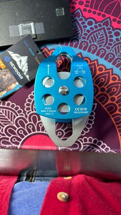 Newdoar 30KN Large Rescue Pulley - Single/Double Sheave With Swing Plate 