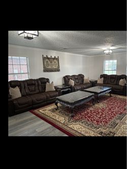 brown leather electric couch