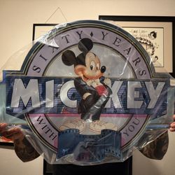 Disneyland Disneyana Disney Rare Mickey Mouse Sign 