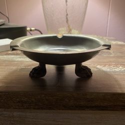 Vintage Metal Ashtray / Lions Feet