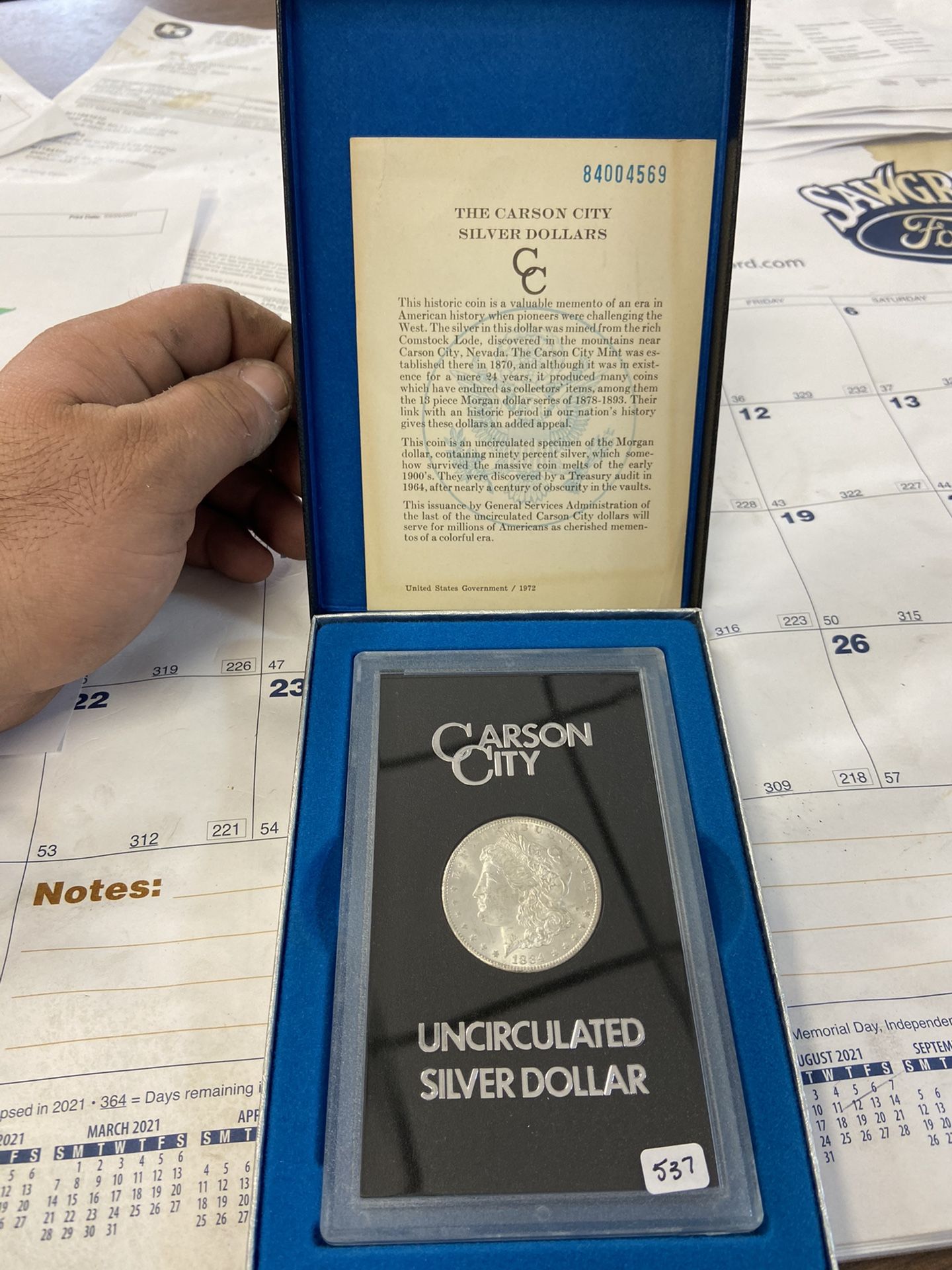Gsa Morgan Silver Dollar 1884 Carson City