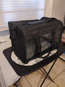 black pet carrier