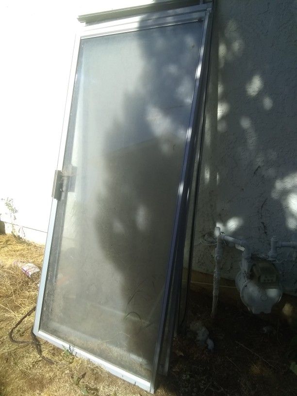 Old Aluminum Frame Sliding Door Glass Doors. If U Broke One It's A Deal For U.