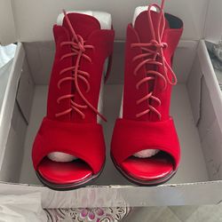 Red suede Heel