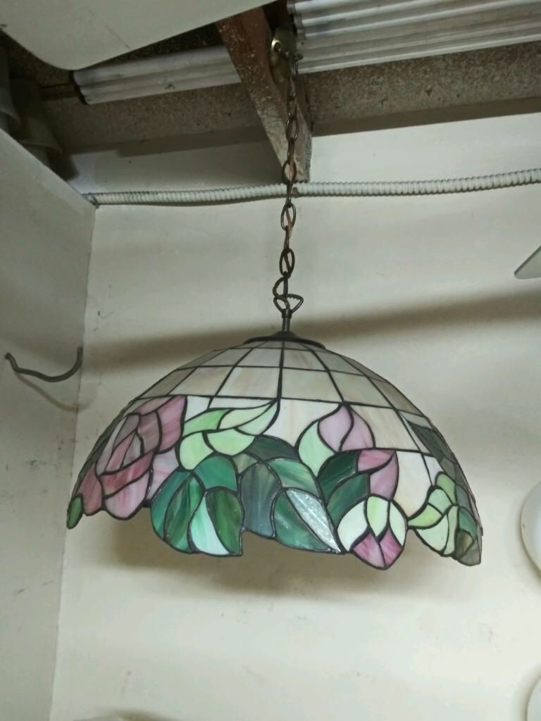 Vintage stained glass style chandelier