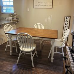 Farmhouse Table And Chairs Kitchen Dining Set 