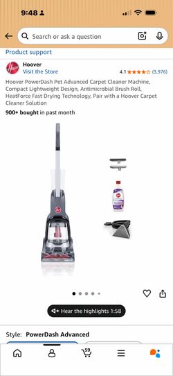 New in Box! Hoover Pet Advanced Carpet shampooer with extra OdoBan carpet cleaner