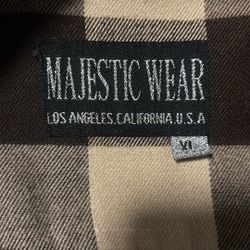 Majestic Wear Long sleeve Brown Checkered 