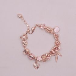 Swans & Hearts Charm Bracelet 