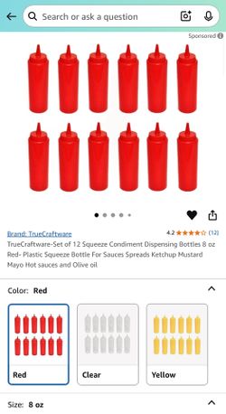 NEW Set of 12 Squeeze Dispensing Bottles 8 oz