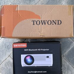Full HD WiFi Bluetooth Projector Built in DVD Player, 12000LM 1080P Supported, Portable Mini DVD Projector for Outdoor Movies, 250" Home Theater, Comp