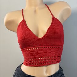 Handmade Crotchet Red Top❤️