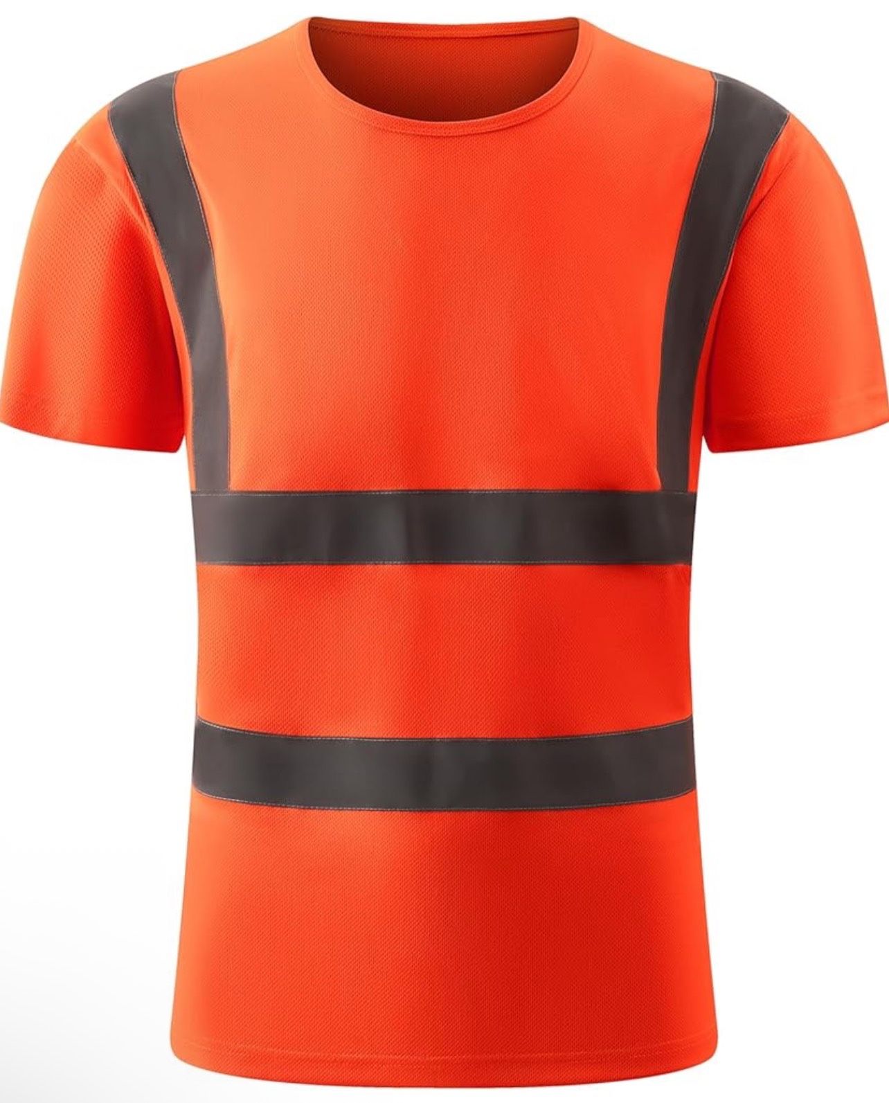 Men's High Visibility Safety T-Shirt, Reflective Stripes Short Sleeve Top