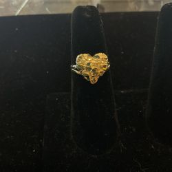 10KT Heart Nugget Ring 39901-2