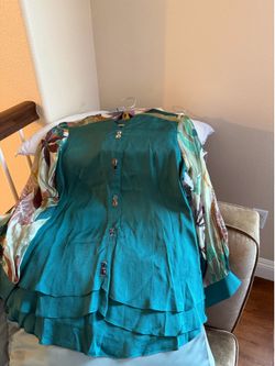 Green silky soft long sleeve top