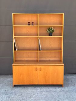 Mid Century Modern Danish Wall Unit Cabinet – Record Player Storage