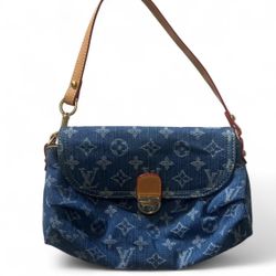 Louis Vuitton Denim Monogram Pleaty Shoulder Bag