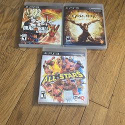 Fighting Action Bundle - PS3 - WWE All Stars, Dragon Ball Xenoverse, God of War