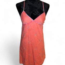 Vintage Y2K Coral/Pink Floral Dress