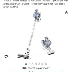 Tineco A11 Pet Cordless Stick Vacuum Cleaner, Lightweight with ZeroTangle Brush Powerful Handheld Vacuum for Hard Floor, Carpet and Pet