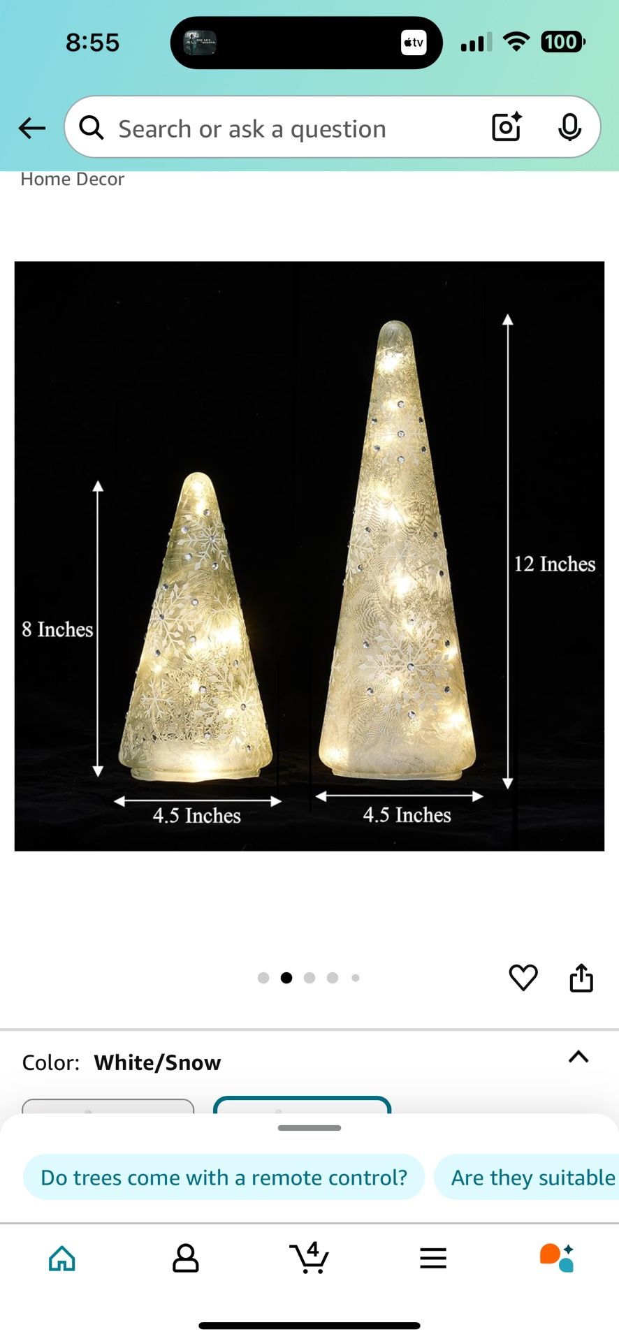 Brand New Lamris Tabletop Christmas Tree Set Of 2 Timer Lighted Snowflake Painting Glass Xmas Trees Decorations Table Centerpiece Mantel Window Home D