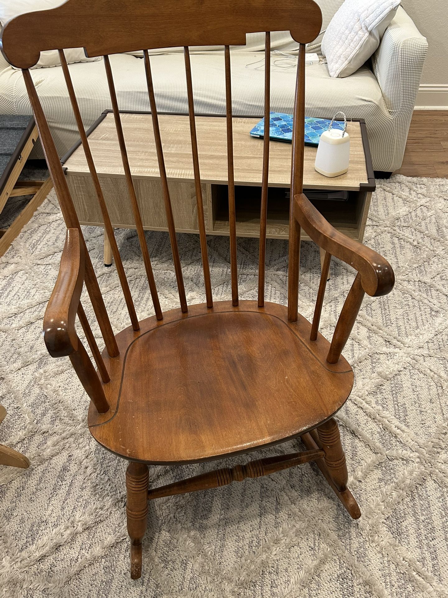 Vintage Nichols & Stone Rocking Chair β Solid Wood, Timeless Craftsmanship β $50 OBO β San Diego