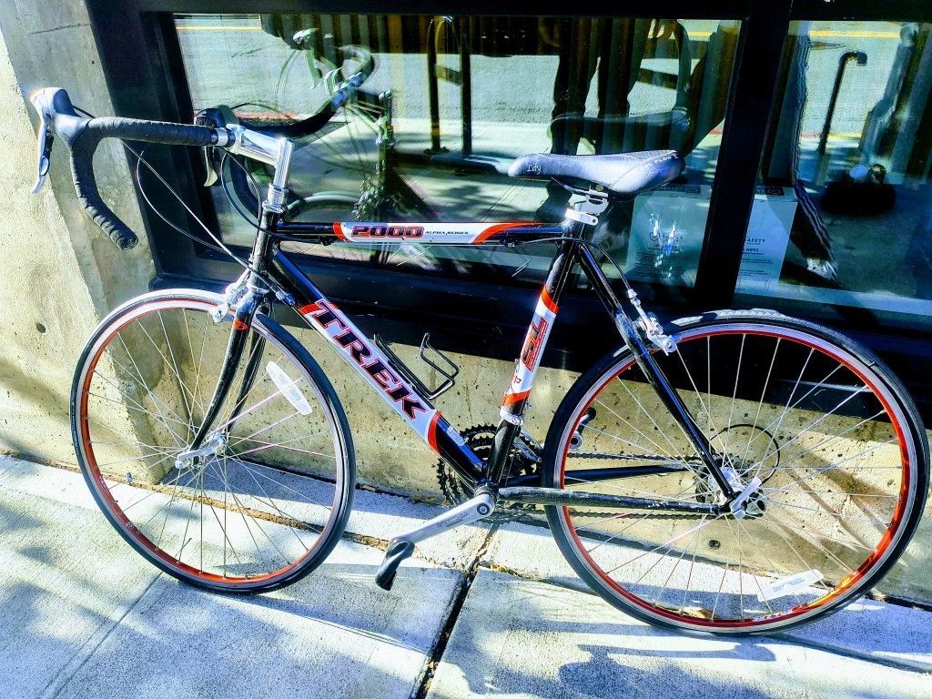 trek alpha 2000 road bicycle Series Aluminum bike, black, silver & red, 52cm/S – Cycle & Coffee EARLY 2000's TREK 1000 RESTORATION