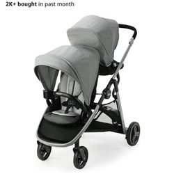 Graco Ready2Grow LX 2.0 Double Stroller Features Bench Seat and Standing Platform Options, Clark