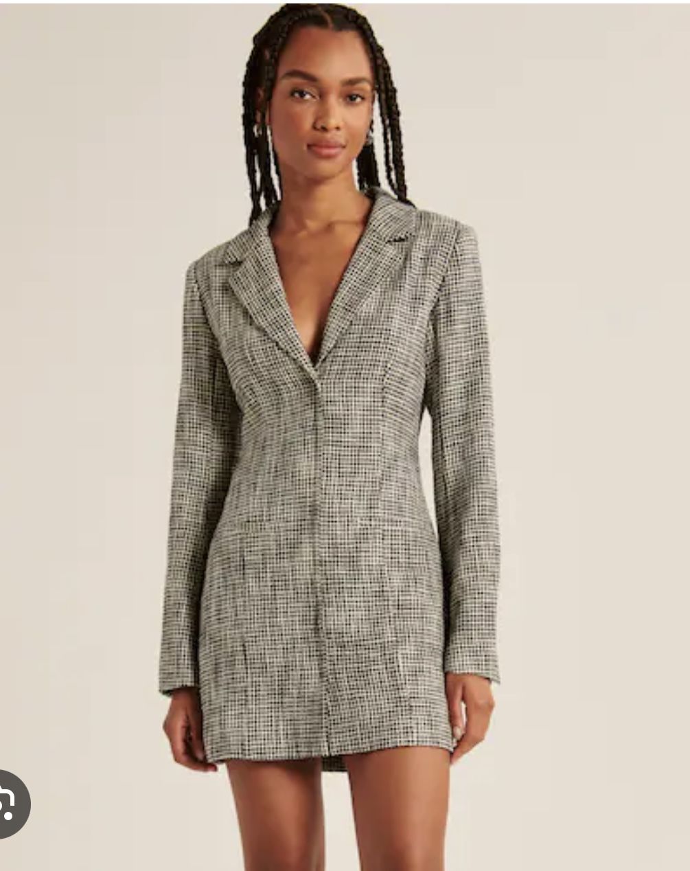 Abercrombie Houndstooth Tweed Mini Blazer Dress