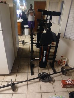 Oppsdecor Multi-Function Weight Bench with Barbell