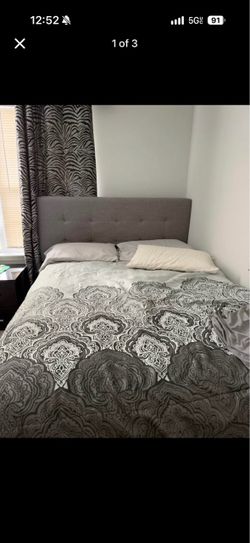 Queen frame and mattress plus nightstand and nice dresser