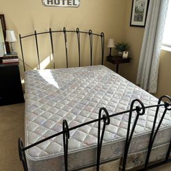 Queen Bed FRAME.  Wrought Iron, Sleigh Style