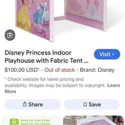 Disney Princess Indoor Playhouse  Tent