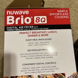 New Nuwave Brio 8-Qt Air Fryer, Powerful 1800W,